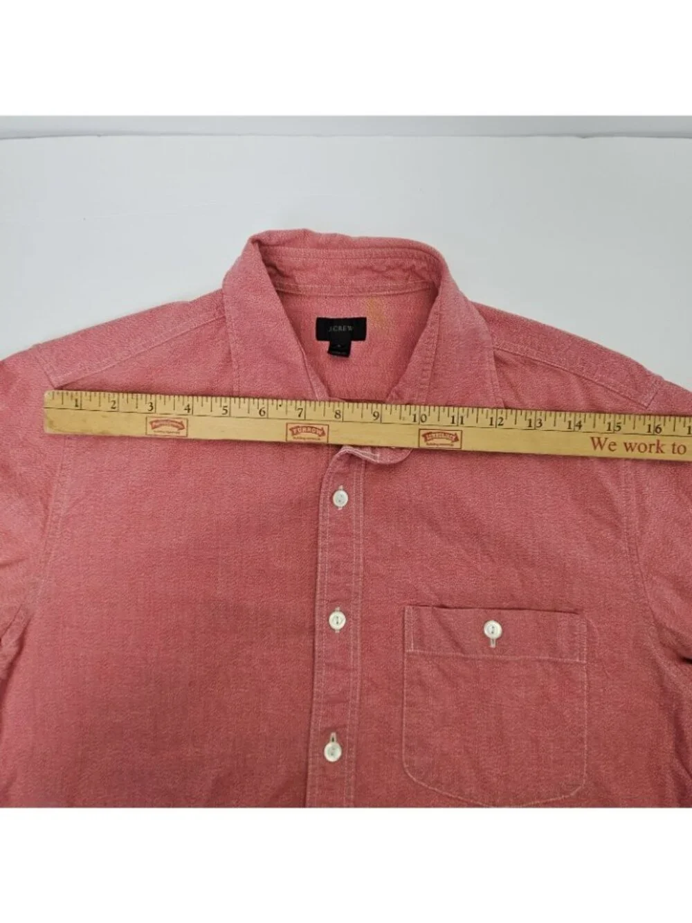 J Crew Shirt Men's Small Red Button Up  Long Sleeve Workshirt Salmon Western